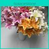 9 Flowers Artificial Stems Pu Material 3d Simulation Lilies Wedding Decor Home