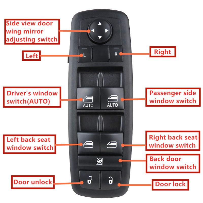 4602863AB 4602863AC 4602863AD LHD Power Window Master Lifter Control Switch Push Button Panel for Dodge Ram 2009-2012