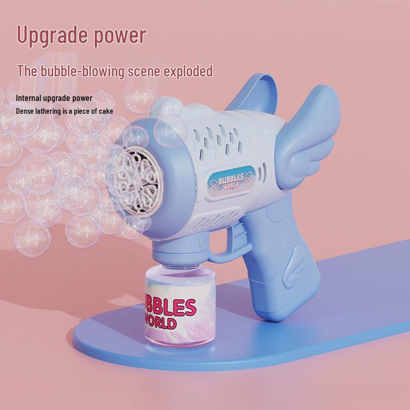 Angel Bubble Machine: Automatic Handheld Multi-Hole Bubble Gun for Kids - Perfect for Parties and Weddings.