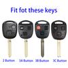 Bilnyckelfodral med 2 3-knappars skalskydd för Lexus RX 330 Is200 för Toyota Avensis Yaris Camry 30 RAV4 Land Cruiser 120 Prado Corolla Land Cruiser
