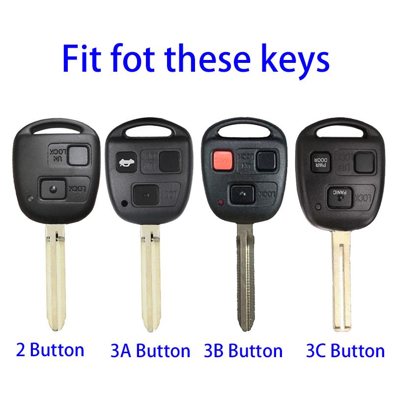 Bilnyckelfodral med 2 3-knappars skalskydd för Lexus RX 330 Is200 för Toyota Avensis Yaris Camry 30 RAV4 Land Cruiser 120 Prado Corolla Land Cruiser