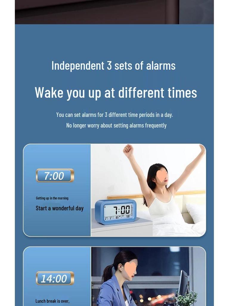 2025 Smart Multi-Function Large Volume Silent Alarm Clock for Students