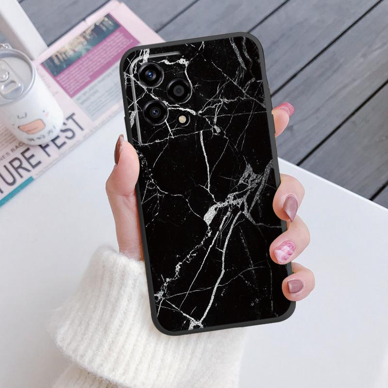 For Honor 200 90 400 Pro Lite Phone Case Brown Leopard Print Soft Silicone TPU Cover Colorful Marble Fundas Coque Shell Bumper