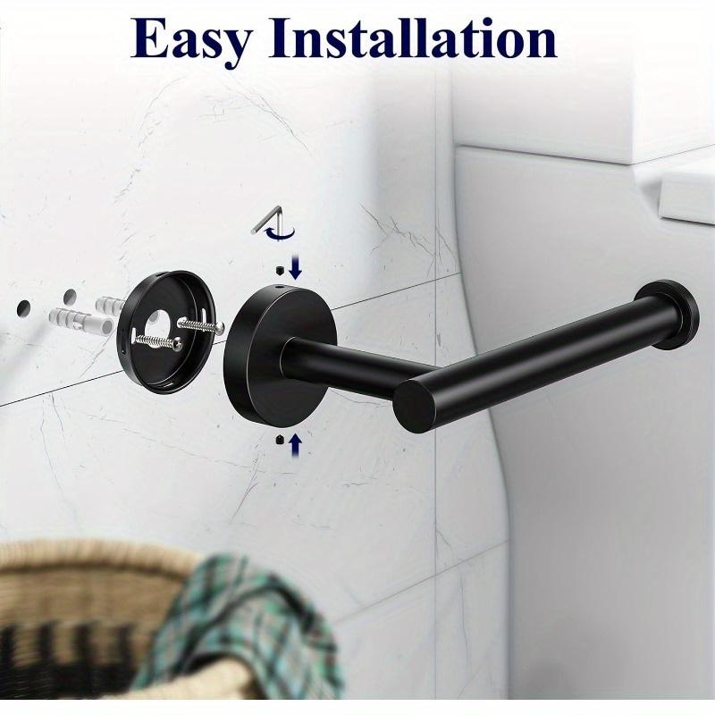 1 Stück Toilettenpapierhalter Wandmontage - Stabiler Runder Mattschwarzer Toilettenpapierhalter Edelstahl Toilettenpapierrollenhalter Für Badezimmer