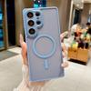 KEYSION Luxury Matte Translucent Magnetic Case for Samsung Galaxy S23 S24 Ultra 5G S23+ S24 FE Shockproof Armor Phone Cover