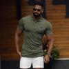 Muscleguys Summer Men's Handsome Polo T-Shirts Cotton Fitness Tops Printed Short Sleeve Korean Casual