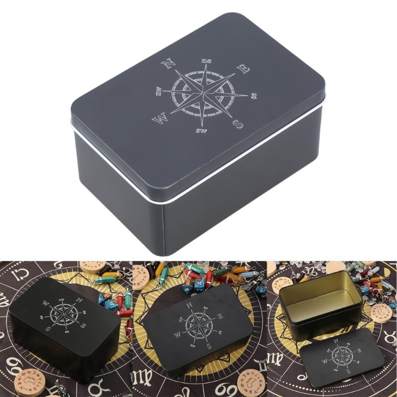 Iron Tarot Card Storage Case Portable Tarot Cards Box Portable Playing Card Container Astrologys Divination Storage Case