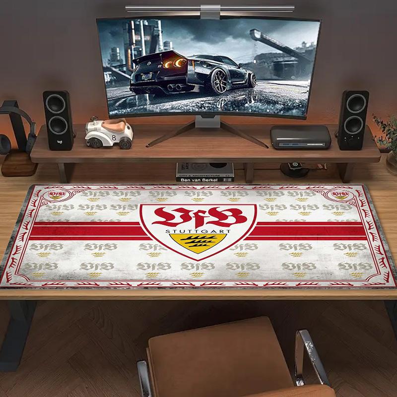 Tapis de souris couleur VfB Stuttgart Grand coussin de table de jeu Antidérapant pour ordinateur portable tablette Grande souris XXL Tapis Mini PC Tapis de jeu Avec bordure verrouillée