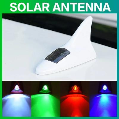 Car Decorative Lights Solar Shark Fin Antenna Roof Tail Conversion Lights Rear LED Flashlight