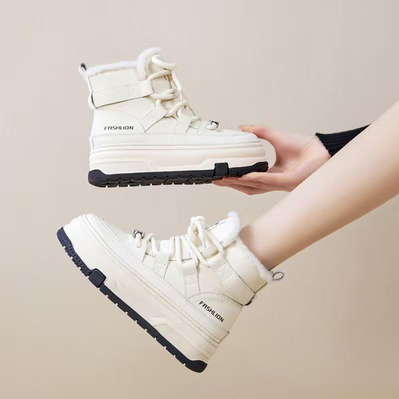 Кожаные ботинки на платформе женские зимние новые универсальные ретро шерстяные бархатные термохлопковые ботинки короткие ботинки 40 5280₽