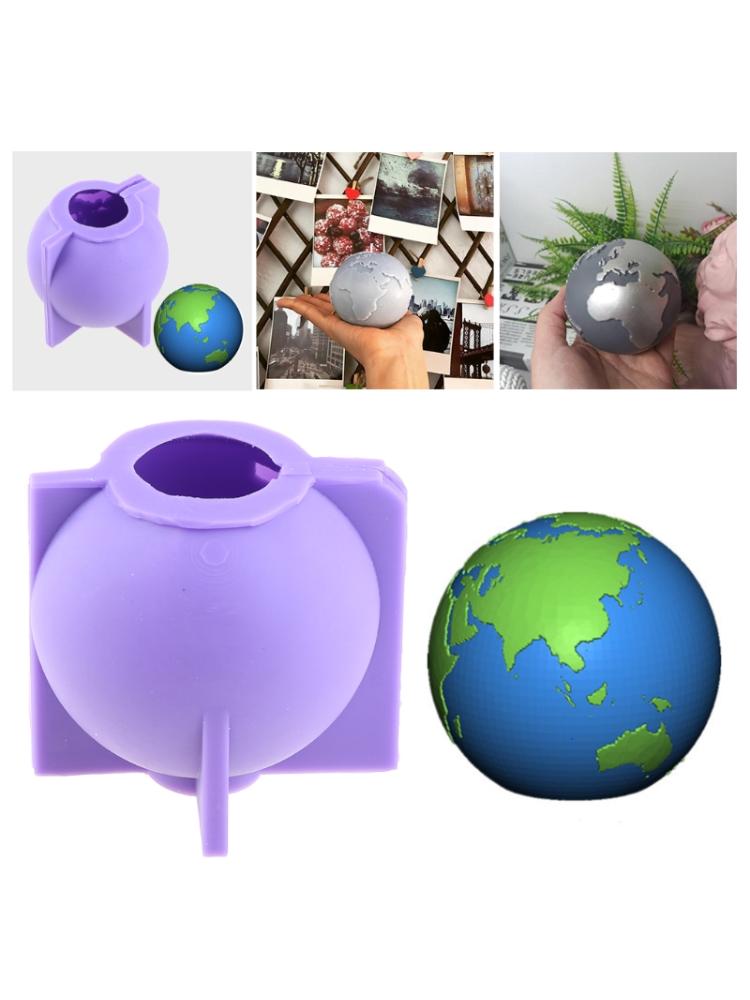 3D Globe Epoxy Resin Mold Candle Plaster Silicone Mould Crafts Ornament Mold