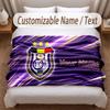 Anderlecht FC logo Printed Flannel Blanket Custom Name Text Soft Warm Throw For Bedroom Holiday Gift