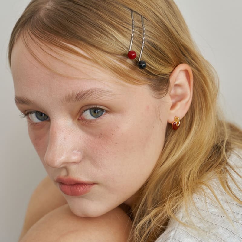 

Ssecondo [SET]Cubic & beads hairpin SET, Lise_3 colors Pearl SET