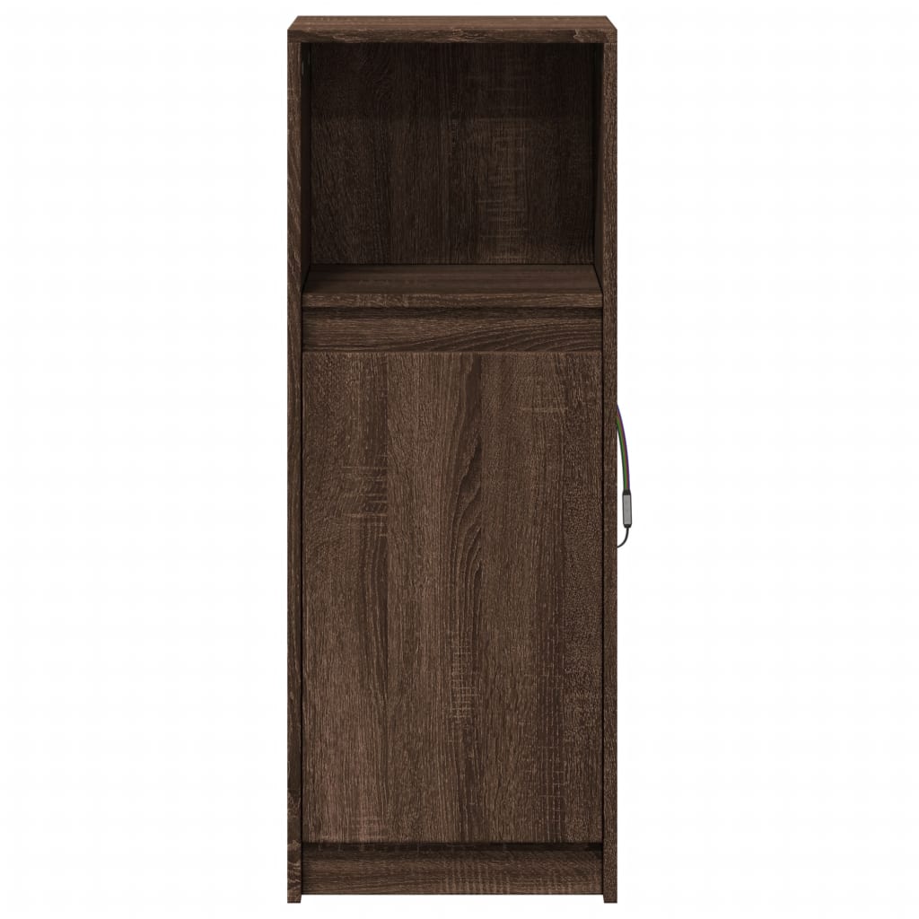 LED Sideboard Brown Oak Effect 38 x 34 x 100 cm Engineered Wood