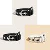 Fashion Belt For Women Pu Leather Star Pattern Casual Waist Accessory For Outdoor Wear