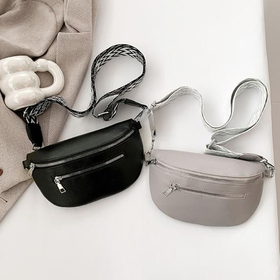 Unisex Crossbody Fanny Pack Faux Leather Waist Pouch with Multiple Zippered Pockets Waist Bag with Adjustable Strap for Travel Work Sports