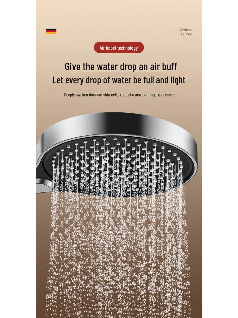 German High-Pressure Rainfall Shower Head Set - Extra Strong Water Output for Household Bathrooms