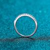 S925 Sterling Silver Ring with Platinum PT950 Gold and Moissanite Inlay - Women's Eternity Band