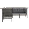 Vidaxl 5-Cz. Garden Lounge Set, Cushions, Grey, Rattan PE