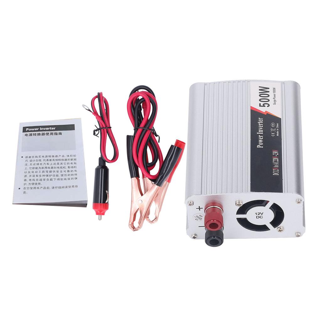 Car Power Inverter 500W DC 12V To AC 220‑230V with 5V USB Output Sine Wave Converter