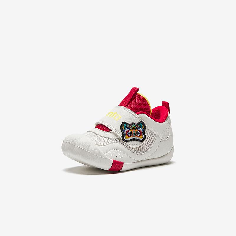 Anta Comfortable Versatile Non-Slip Breathable Lightweight Shock Absorbing Low-Top Walking Shoes Baby Shoes Ivory-White A12510002-3