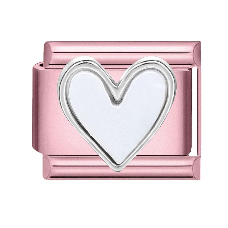 Fashion Zircon Pink Butterfly Star Bow Flower Rabbit Italian Charm Links Fit 9MM Stainless Steel Bracelet Women DIY Making Gift