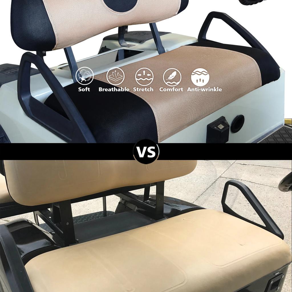 Fashion Cushion Cover Golf Cart Accessories Seat Cover Set Heat Washable Polyester Mesh Cloth for Club Car /EZGO / Yamaha