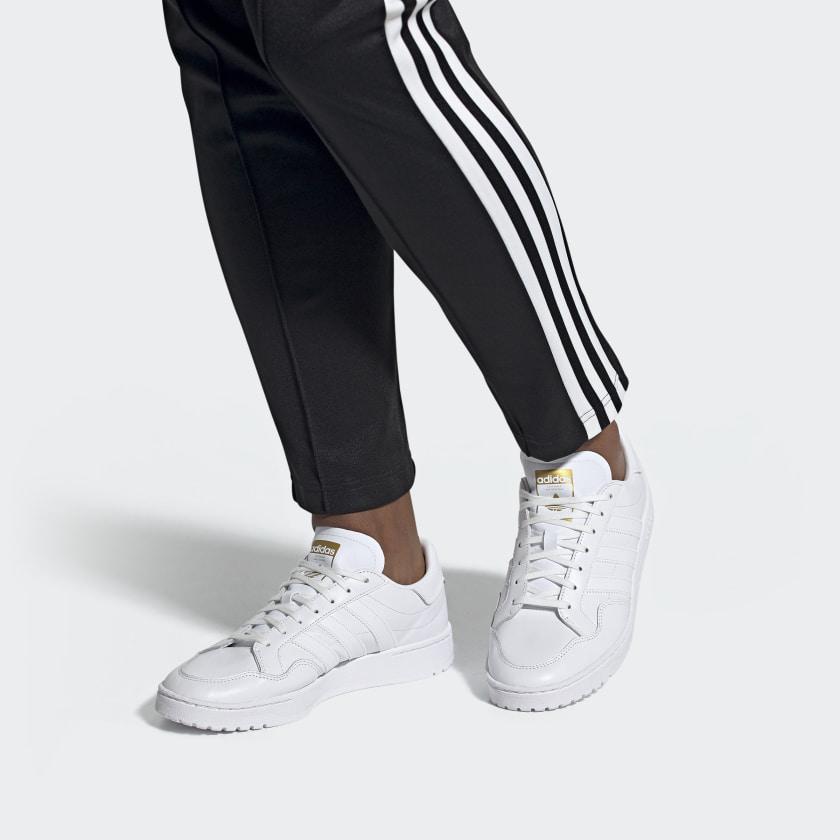 adidas Originals Team Court J Abrasion Resistant Abrasion Resistant Low Top Kids' Skateboarding Shoes White Teenagers EF6809
