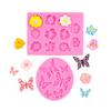 Flower Leaf Butterfly Silicone Mold for Fondant Chocolate Cake Decorations - DIY Baking Tools Polymer Clay Candy Molds