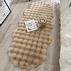 Wave Pattern Soft Faux Rabbit Fur Area Rug Non-Slip Carpet for Living Room, Bedroom, Office, and Porch Decor - Moisture Barrier Lightweight Irregular