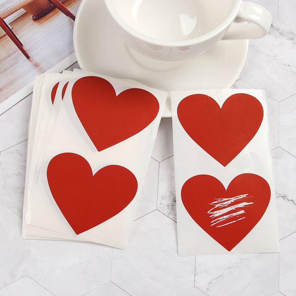 50 Pcs / Set DIY Pentagram Love Heart Shape Scratch Coating Stickers Scratch Card Sticker Self-adhesive Multifunctional Labels