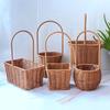 Hand-Woven Storage Basket Portable Flower Basket With Handle Plastic Wall Hanging Basket Organizer Wedding Home Decoration