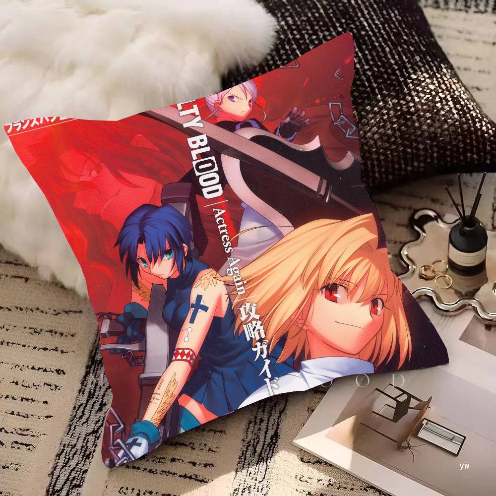 Anime Game M-Melty Blood Pillow Case Fashion Square Pillowcase Bedroom Sofa Room Ins Decoration Leisure