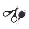 Black Titanium Coating Stainless Steel Fishing Scissor Plier With Anti-Lost Retractable Buckle Cut Pe Braid Line Cutter Plies