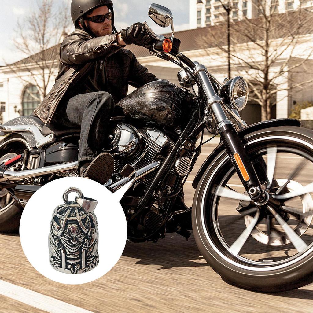 Motorcycle Style Retro Cage Demon Riding Lucky Bell Motorcycle Lucky Bell Riding Accessories For Riders Bikers Men