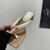Fashion Bailamos Summer Brand New Women Slipper Low Heel Flip Flops Slip On Beach Slides Square To Dress Shoes Soft Sandals Mujer