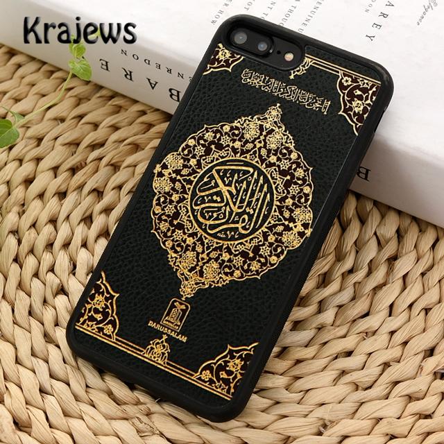 Krajews Authentic Quran Leather Embossed Phone Case For iPhone 17 Air 16 15 14 Plus 11 12 13 Pro Max Coque Shell Fundas