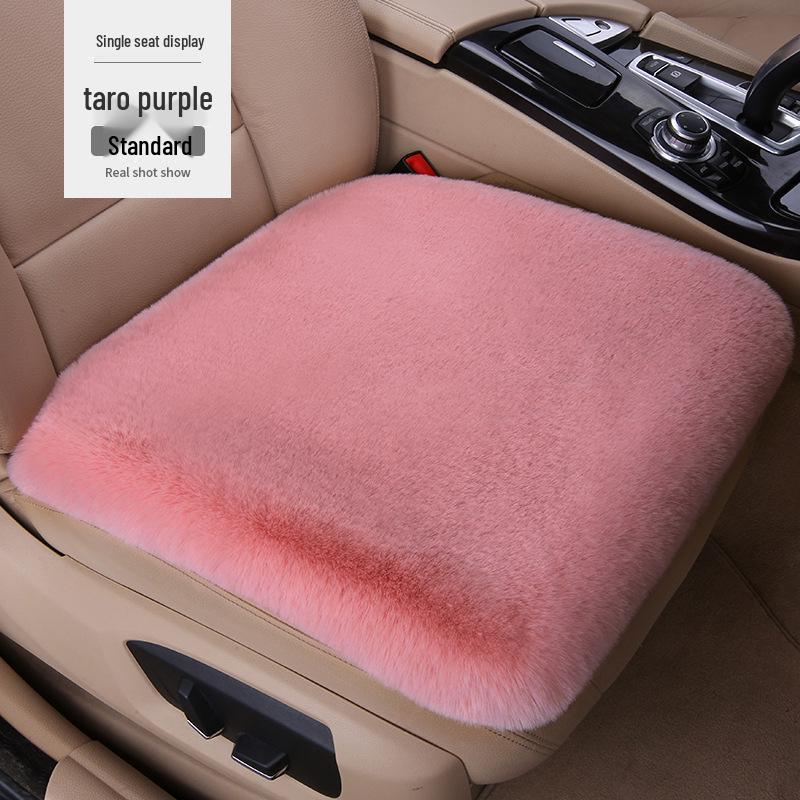 Winter Plush Car Seat Cushion Set: Thick Short Pile, Wool, Rabbit Hair, Non-Slip, 3-Piece