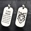Fashion Rock Stainless Steel Wolf Head Men's Pendant Necklace Accessories Black Keychain Gift For Boyfriend Husband