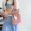 Damen-Umhängetasche mit großem Fassungsvermögen, modisches Blumenmuster, gehäkelte Tragetasche, All-Match-Tasche, süße Gürteltasche, Stricktasche