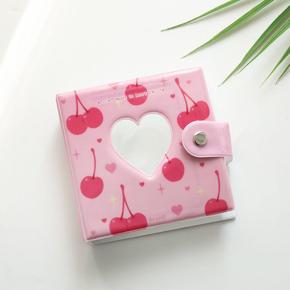

Book Heart-shaped Square 3inch Photo Album Photo Organizer Kpop Photocards Binder Idol Sleeves pink cherry
