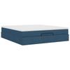 Ottoman Bed with Mattress Blue 180x200 Cm Fabric