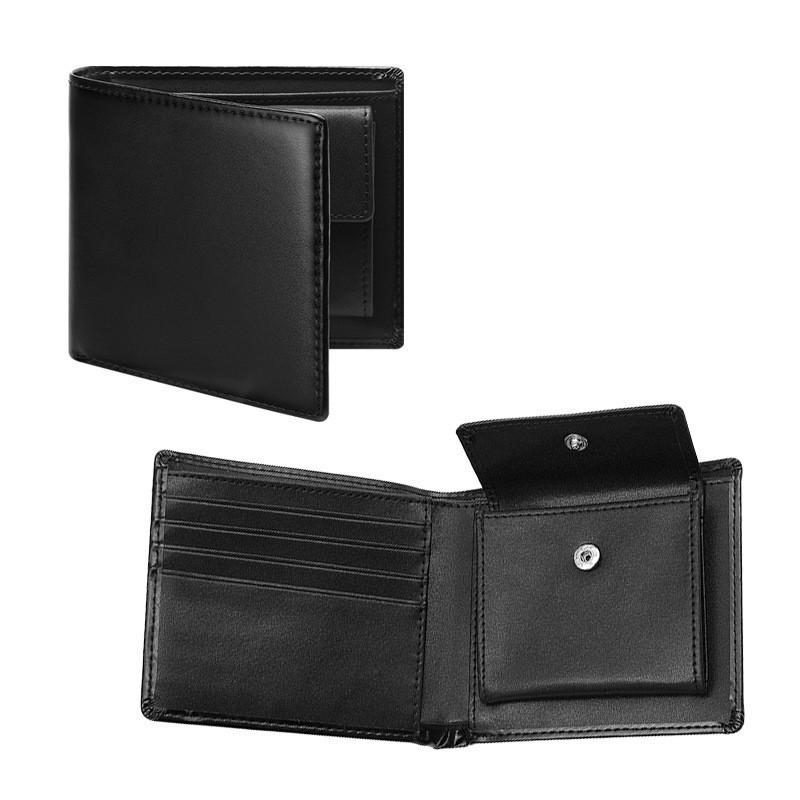 Men's Carbon Fiber Pattern Wallet Two-fold Genuine Leather Multi-slot Change Position Short Clip