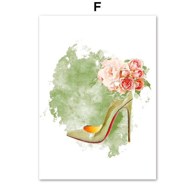 Paris Perfume Nordic Posters Prints Bottle Flower Handbag Girl Fashion Art Canvas Painting Wall Pictures for Living Room Decor No Frame