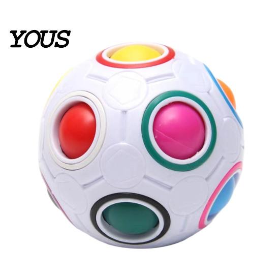 Educational Rainbow Balls Football Fidget Toy with 12-Holes, Stress Relief Press Ball Sensory Handheld Reliever Toy, Mini Push for Adults and Kids