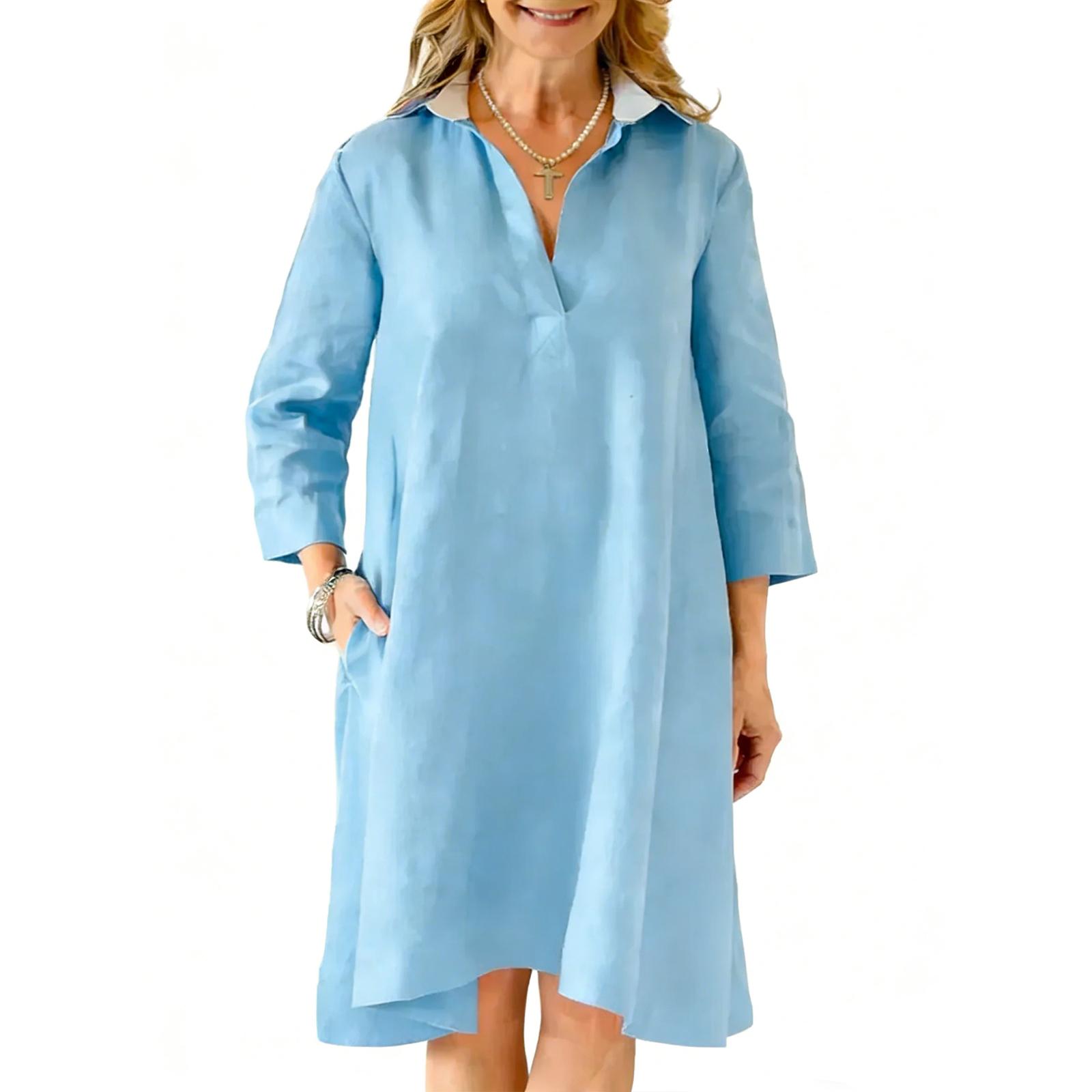 

Жіноча зимова флісова сукня з кишенями S синій