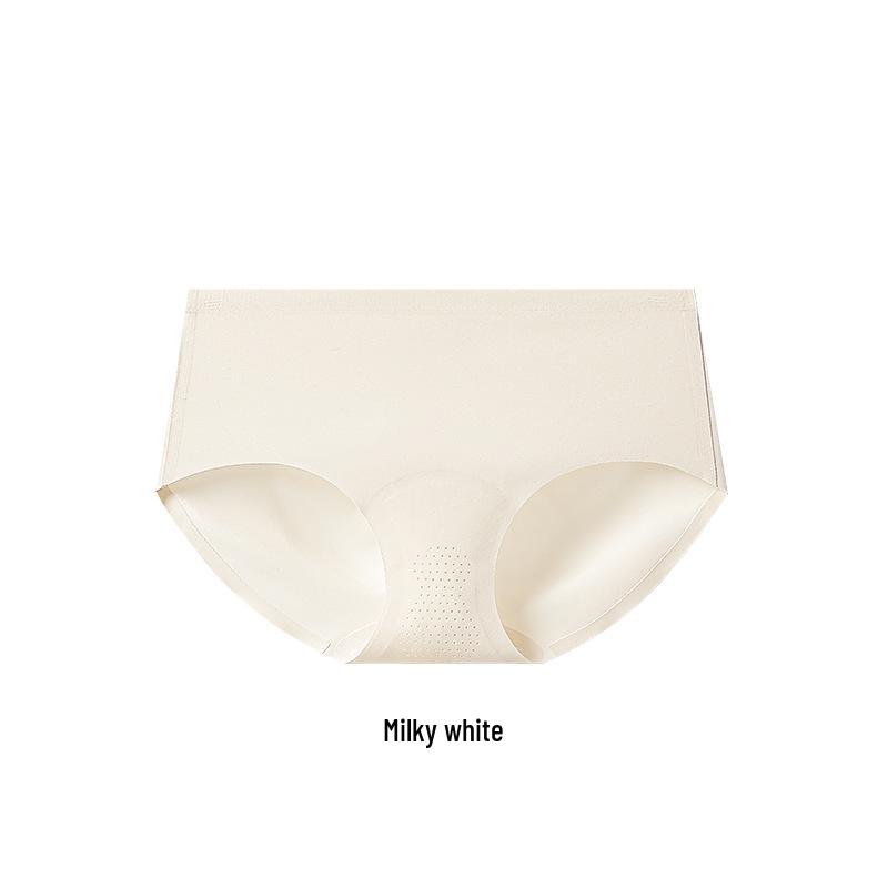 10A Quality Mid-Waist Ice Silk Seamless Panties for Women - Soft, Antibacterial Mulberry Silk Crotch
