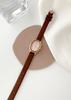 Ceas Nou de Lux Vintage pentru Femei, Minimalist, Oval, Cadran Mic, Rezistent la Apă, Piele Naturală, Ceasuri cu Cuarț, Cadou pentru Femei