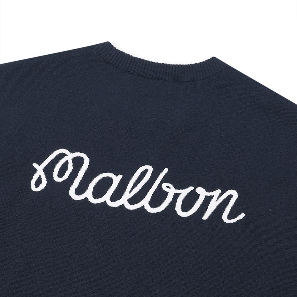 MALBON GOLF Basic Round Sweater Navy (Man)