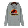 2026 Men High‑end Quality Jurassic Park Pattern Print Hoodie Autumn Winter Thick Warm Outdoor Casual Hooded Pullover Streetwear Unisex Oversized